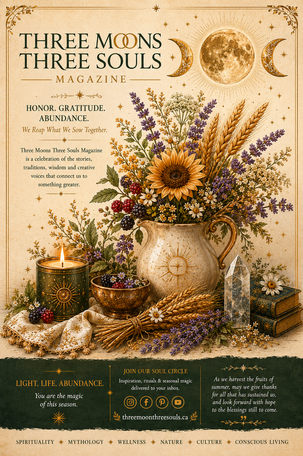 Three Moons Three Souls Magazine - Volume 1 Issue 2 - Celebrating Lughnasadh