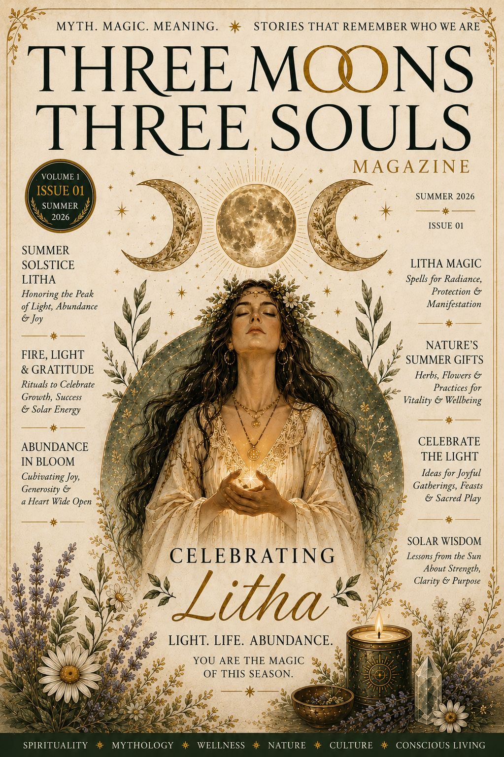 Three Moons Three Souls Magazine - Volume 1 - Issue 1 -  Celebrating Litha